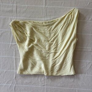Peppermayo Pale Yellow One-Shoulder Camisole